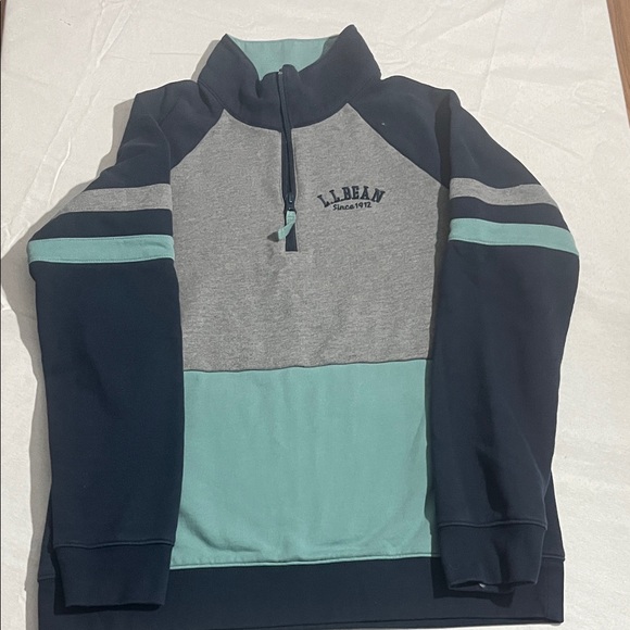 L.L. Bean Other - L.L. Bean Men's Blue and Gray Zip-Up Sweater